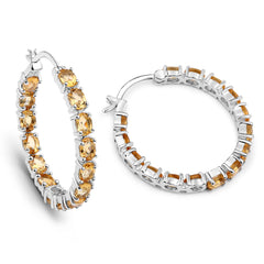 4.80 ct. Genuine Citrine .925 Sterling Silver Earrings