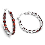 6.00 ct. Genuine Garnet .925 Sterling Silver Earrings