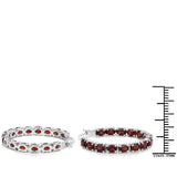6.00 ct. Genuine Garnet .925 Sterling Silver Earrings
