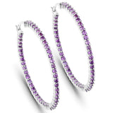 3.00 Carat Genuine Amethyst .925 Sterling Silver Earrings