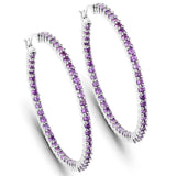 3.00 ct. Genuine Amethyst .925 Sterling Silver Earrings