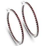 4.00 Carat Genuine Garnet .925 Sterling Silver Earrings