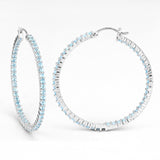 3.60 Carat Genuine Swiss Blue Topaz .925 Sterling Silver Earrings