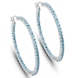 3.60 ct Genuine Swiss Blue Topaz .925 Sterling Silver Earrings