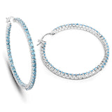 3.60 ct Genuine Swiss Blue Topaz .925 Sterling Silver Earrings
