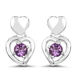 1.46 carat Genuine Amethyst .925 Sterling Silver Earrings for women