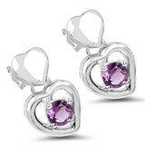 1.46 carat Genuine Amethyst .925 Sterling Silver Earrings for women