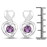 1.46 carat Genuine Amethyst .925 Sterling Silver Earrings for women