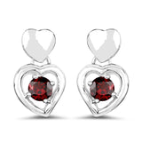 1.80 Carat Genuine Garnet .925 Sterling Silver Earrings
