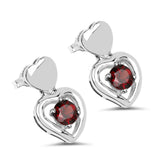 1.80 Carat Genuine Garnet .925 Sterling Silver Earrings