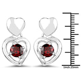 1.80 Carat Genuine Garnet .925 Sterling Silver Earrings