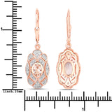 1.04 Carat Genuine Morganite and White Topaz .925 Sterling Silver Earrings