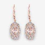 1.04 Carat Genuine Morganite and White Topaz .925 Sterling Silver Earrings