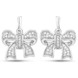 0.35 Carat Genuine White Diamond .925 Sterling Silver Earrings