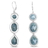21.32 Carat Genuine Milky Aquamarine .925 Sterling Silver Earrings