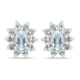 1.74 Carat Genuine Blue Topaz .925 Sterling Silver Earrings