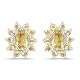 1.48 Carat Genuine Citrine .925 Sterling Silver Earrings