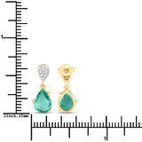 2.28 ct. Genuine Zambian Emerald and White Diamond 14K Yellow Gold Earrings