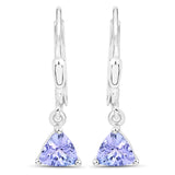 0.86 ct. Genuine Tanzanite .925 Sterling Silver Earrings