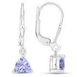 0.86 ct. Genuine Tanzanite .925 Sterling Silver Earrings