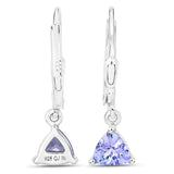 0.86 ct. Genuine Tanzanite .925 Sterling Silver Earrings