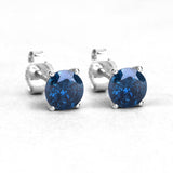 1.07 Carat Genuine Blue Diamond 14K White Gold Earrings