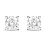 0.28 Carat Genuine White Diamond 14K White Gold Earrings