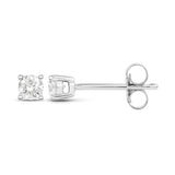 0.28 Carat Genuine White Diamond 14K White Gold Earrings