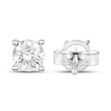 0.28 Carat Genuine White Diamond 14K White Gold Earrings
