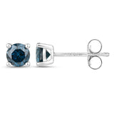 0.56 ct. Genuine Blue Diamond 14K White Gold Earrings