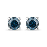 0.56 ct Genuine Blue Diamond 14K White Gold Earrings
