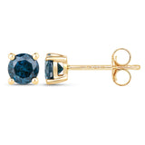 0.56 ct. Genuine Blue Diamond 14K Yellow Gold Earrings