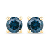 0.56 ct. Genuine Blue Diamond 14K Yellow Gold Earrings
