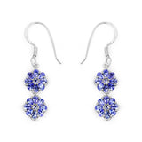 2.64 Carat Genuine Tanzanite .925 Sterling Silver Earrings