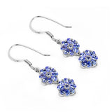 2.64 Carat Genuine Tanzanite .925 Sterling Silver Earrings