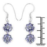 2.64 Carat Genuine Tanzanite .925 Sterling Silver Earrings