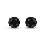 1.50 Carat Genuine Black Diamond .925 Sterling Silver Earrings