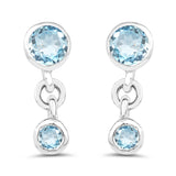 0.79 ct. Genuine Blue Topaz .925 Sterling Silver Earrings