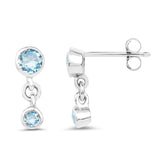 0.79 ct. Genuine Blue Topaz .925 Sterling Silver Earrings
