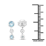 0.79 ct. Genuine Blue Topaz .925 Sterling Silver Earrings