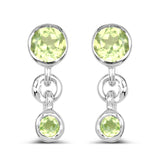 0.62 Carat Genuine Peridot .925 Sterling Silver Earrings