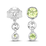 0.62 Carat Genuine Peridot .925 Sterling Silver Earrings