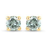 0.23 Carat Genuine Green Diamond 14K Yellow Gold Earrings (I1-I2)
