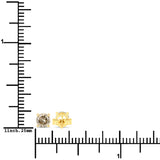 0.65 Carat Genuine Champagne Diamond 14K Yellow Gold Earrings (SI1-SI2)