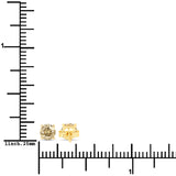 0.77 Carat Genuine Champagne Diamond 14K Yellow Gold Earrings (SI1-SI2)