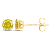 1.01 Carat Genuine Yellow Diamond 14K Yellow Gold Earrings (I1-I2)