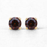 1.06 Carat Genuine Red Diamond 14K Yellow Gold Earrings (SI1-SI2)