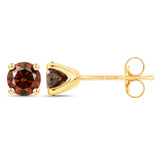 1.06 Carat Genuine Red Diamond 14K Yellow Gold Earrings (SI1-SI2)