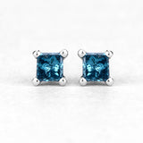 0.25 Carat Genuine Blue Diamond 14K White Gold Earrings (SI1-SI2)