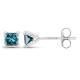 0.25 Carat Genuine Blue Diamond 14K White Gold Earrings (SI1-SI2)